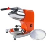 2-SOGA Ice Shaver Electric Stainless Steel Ice Crusher Slicer Machine Commercial Orange