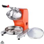 1-SOGA Ice Shaver Electric Stainless Steel Ice Crusher Slicer Machine Commercial Orange