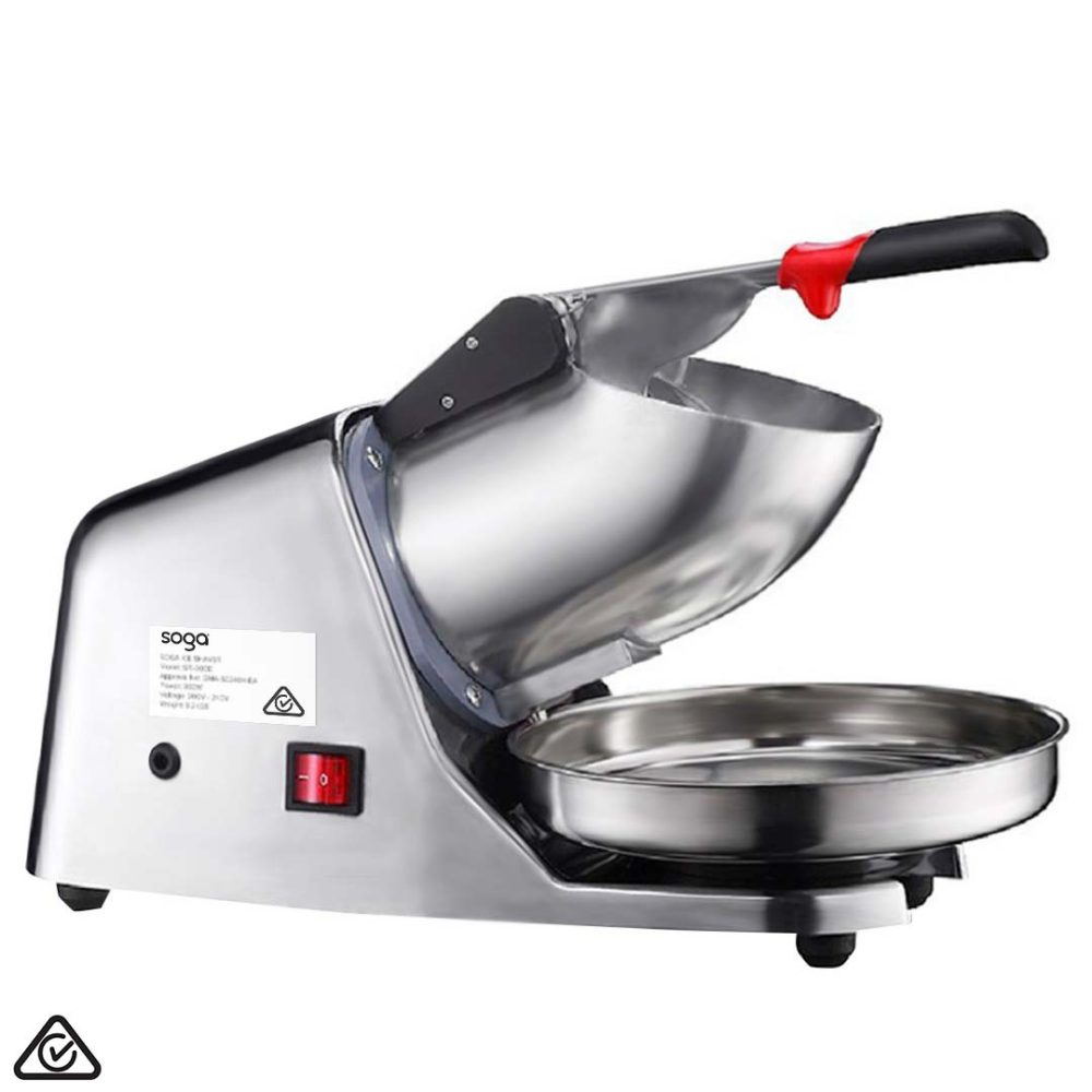1-SOGA Dual Blade Ice Shaver Electric Stainless Steel Ice Crusher Slicer Machine Commercial