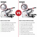 7-SOGA Dual Blade Ice Shaver Electric Stainless Steel Ice Crusher Slicer Machine Commercial