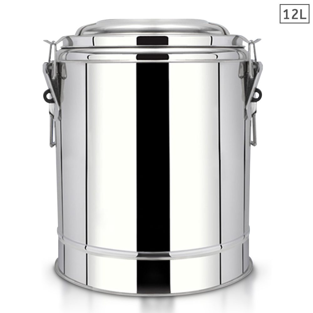 1-SOGA 12L Stainless Steel Insulated Stock Pot Hot & Cold Beverage Container