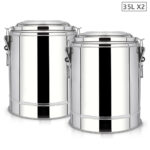 1-SOGA 2X 35L Stainless Steel Insulated Stock Pot Hot & Cold Beverage Container