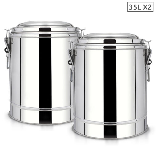 1-SOGA 2X 35L Stainless Steel Insulated Stock Pot Hot & Cold Beverage Container