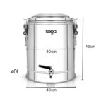 2-SOGA 40L Stainless Steel Insulated Stock Pot Dispenser Hot & Cold Beverage Container With Tap