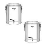 1-SOGA 2X 40L Stainless Steel Insulated Stock Pot Dispenser Hot & Cold Beverage Container With Tap