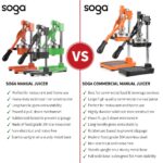 8-SOGA 2X Commercial Manual Juicer Hand Press Juice Extractor Squeezer Orange Citrus Pink
