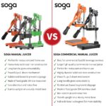 8-SOGA 2X Commercial Manual Juicer Hand Press Juice Extractor Squeezer Orange Citrus Yellow