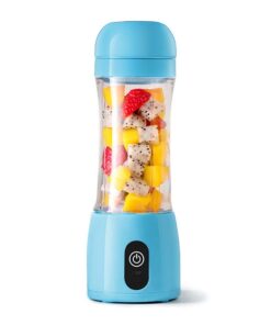 1-SOGA 380ml Portable Mini USB Rechargeable Handheld Fruit Mixer Juicer Blue
