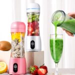 5-SOGA 2X 380ml Portable Mini USB Rechargeable Handheld Fruit Mixer Juicer Blue