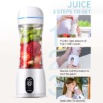 7-SOGA 2X 380ml Portable Mini USB Rechargeable Handheld Fruit Mixer Juicer Blue