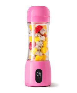 1-SOGA 380ml Portable Mini USB Rechargeable Handheld Fruit Mixer Juicer Pink