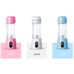 4-SOGA 380ml Portable Mini USB Rechargeable Handheld Fruit Mixer Juicer Pink