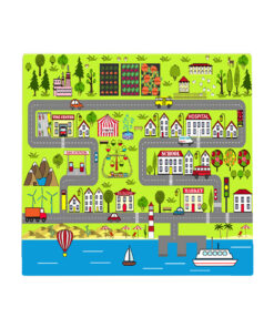 1-SOGA 2X 120cm Kids Rug Street Map Play Mat