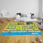 4-SOGA 2X 120cm Kids Rug Street Map Play Mat