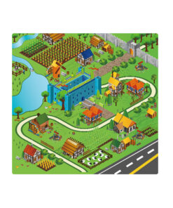 1-SOGA 2X 120cm Kids Rug Street Map Play Mat