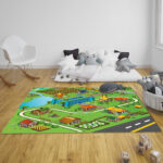 4-SOGA 2X 120cm Kids Rug Street Map Play Mat