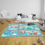 4-SOGA 120cm Kids Rug Street Map Play Mat