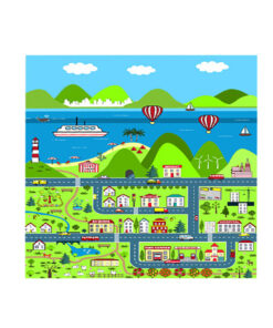 1-SOGA 120cm Kids Rug Street Map Play Mat