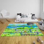 4-SOGA 2X 120cm Kids Rug Street Map Play Mat
