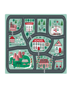 1-SOGA 2X 120cm Kids Rug Street Map Play Mat