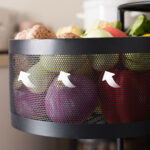 6-SOGA 2 Tier Steel Round Rotating Kitchen Cart Multi-Functional Shelves Portable Storage Organizer with Wheels