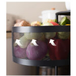 5-SOGA 4 Tier Steel Round Rotating Kitchen Cart Multi-Functional Shelves Portable Storage Organizer with Wheels