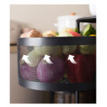 5-SOGA 5 Tier Steel Round Rotating Kitchen Cart Multi-Functional Shelves Portable Storage Organizer with Wheels