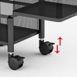 8-SOGA 2 Tier Steel Square Rotating Kitchen Cart Multi-Functional Shelves Portable Storage Organizer with Wheels