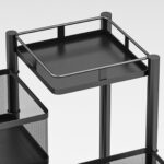 8-SOGA 4 Tier Steel Square Rotating Kitchen Cart Multi-Functional Shelves Portable Storage Organizer with Wheels