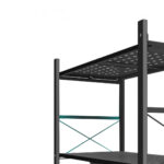 7-SOGA 2X 5 Tier Steel Black Foldable Display Stand Multi-Functional Shelves Portable Storage Organizer with Wheels
