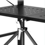 8-SOGA 2X 5 Tier Steel Black Foldable Display Stand Multi-Functional Shelves Portable Storage Organizer with Wheels