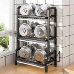 7-SOGA 2X 3 Tier 62cm Steel Black Kitchen Countertop Drying Rack Dish Plate Cutlery Cutting Board Holder Dish Drainer Kitchen Organiser