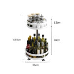 4-SOGA 2 Tier Steel White Round Rotating Multi-Function Kitchen Portable Storage Spice Seasoning Kitchen Countertop Organiser Shelf
