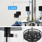 6-SOGA 2X 2 Tier Steel Black Round Rotating Multi-Function Kitchen Portable Storage Spice Seasoning Kitchen Countertop Organiser Shelf
