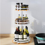 4-SOGA 2X 3 Tier Steel White Round Rotating Multi-Function Kitchen Portable Storage Spice Seasoning Kitchen Countertop Organiser Shelf