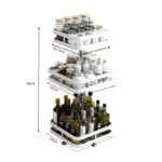 6-SOGA 3 Tier Steel White Square Rotating Multi-Function Kitchen Portable Storage Spice Seasoning Kitchen Countertop Organiser Shelf