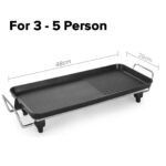 2-SOGA 48cm Electric BBQ Grill Teppanyaki Tough Non-stick Surface Hot Plate Kitchen 3-5 Person