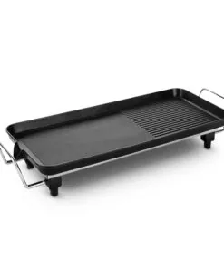 1-SOGA 48cm Electric BBQ Grill Teppanyaki Tough Non-stick Surface Hot Plate Kitchen 3-5 Person