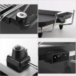 3-SOGA 2X 48cm Electric BBQ Grill Teppanyaki Tough Non-Stick Surface Hot Plate Kitchen 3-5 Person