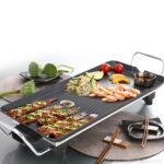 4-SOGA 2X 48cm Electric BBQ Grill Teppanyaki Tough Non-Stick Surface Hot Plate Kitchen 3-5 Person