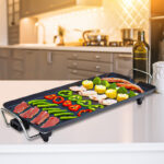 6-SOGA 2X 48cm Electric BBQ Grill Teppanyaki Tough Non-Stick Surface Hot Plate Kitchen 3-5 Person