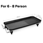 2-SOGA 2X 68cm Electric BBQ Grill Teppanyaki Plate Non-Stick Surface Hot Plate Kitchen 6-8 Person