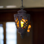 4-Vintage Lamp 48cm  Aluminum Glass Lantern Chandelier for Home Decor