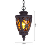 5-Vintage Lamp 48cm  Aluminum Glass Lantern Chandelier for Home Decor