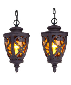1-Vintage Lamp 2X 48cm  Aluminum Glass Lantern Chandelier for Home Decor