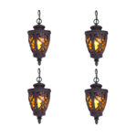 1-Vintage Lamp 4X 48cm  Aluminum Glass Lantern Chandelier for Home Decor