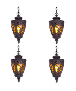 1-Vintage Lamp 4X 48cm  Aluminum Glass Lantern Chandelier for Home Decor
