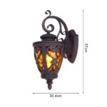 4-Vintage Lantern 2X 57cm Outdoor Antique Bronze Wall Sconce Classic Rustic Exterior Light Fixture