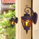 5-Vintage Lantern 2X 57cm Outdoor Antique Bronze Wall Sconce Classic Rustic Exterior Light Fixture