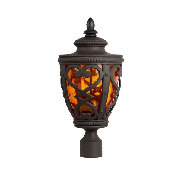 1-Vintage Lamp 50.8cm Elegant Post Light with Aluminum and Glass Lantern Classic Outdoor Lighting